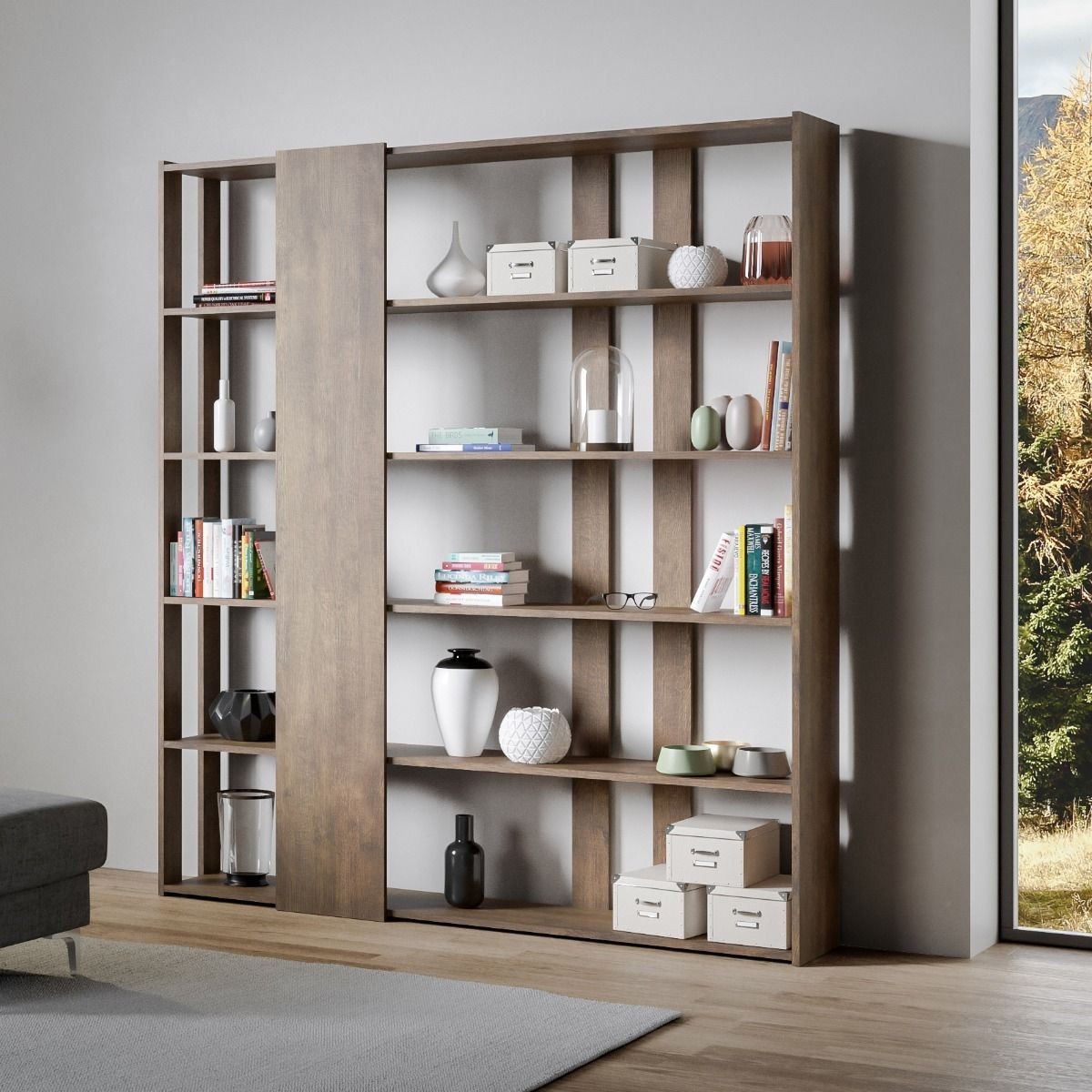 Libreria mobile a parete Kato adattabile in ogni ambiente, dall