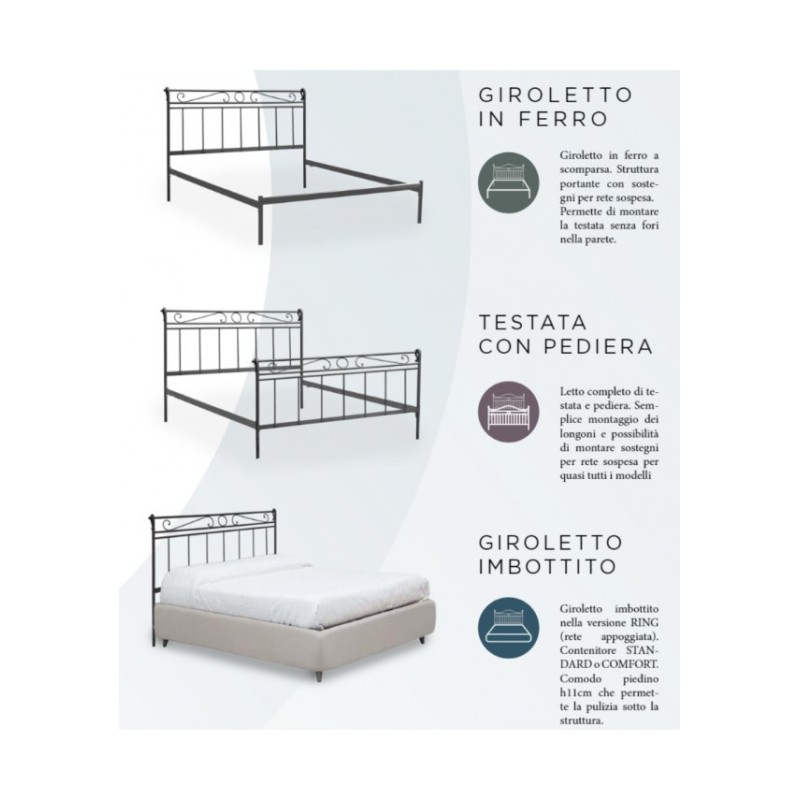 Letto Matrimoniale Moderno Struttura Letto Giroletto in Metallo